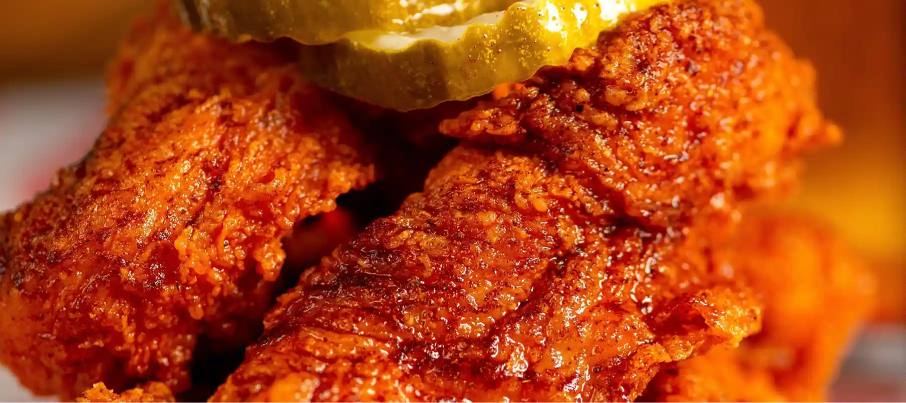 Fried chicken A close-up of crispy, spicy fried chicken